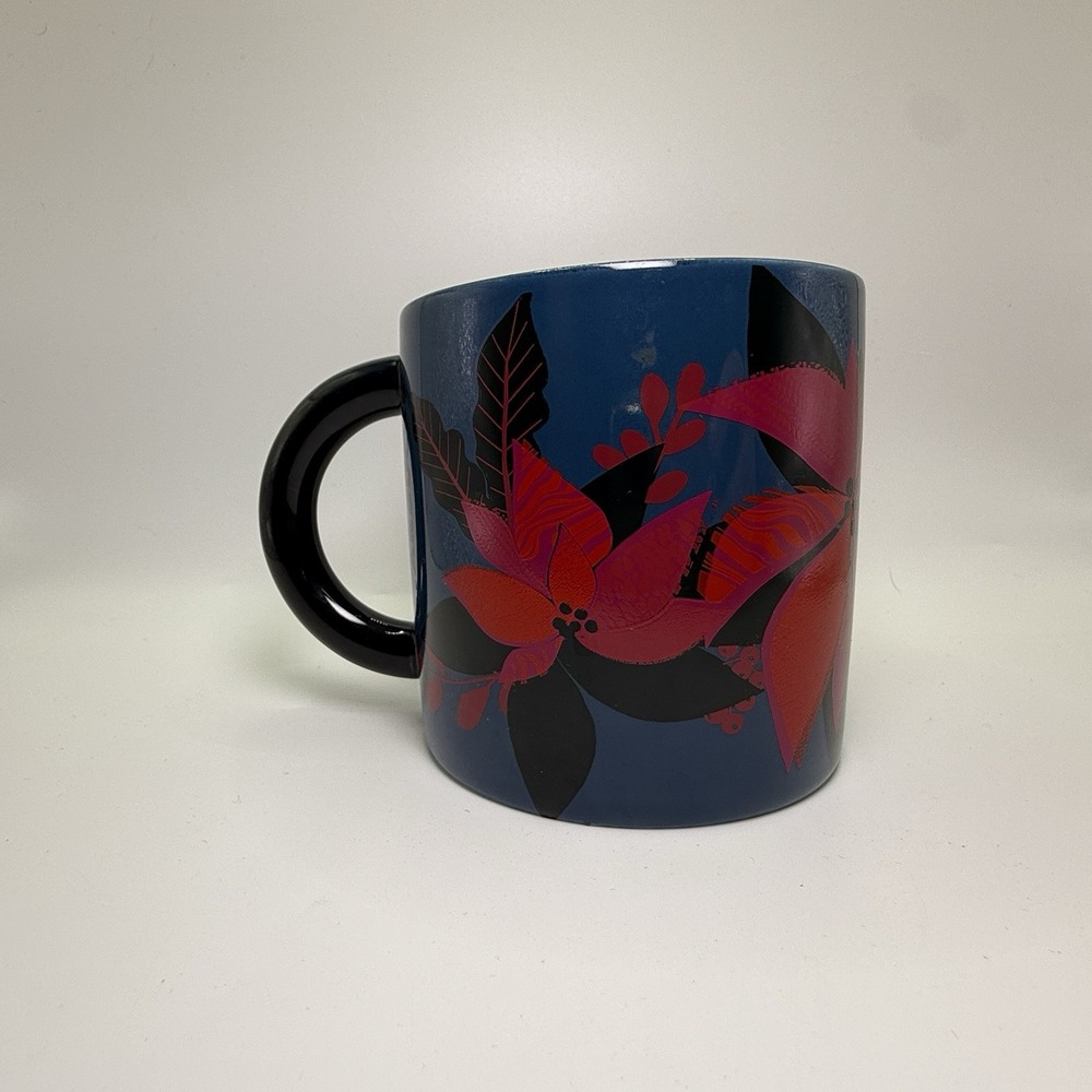 Starbucks 12 Oz.‎ Floral Royal Blue Coffee Cup Mug 2021 - Picture 3 of 6